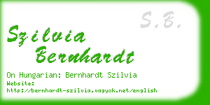 szilvia bernhardt business card